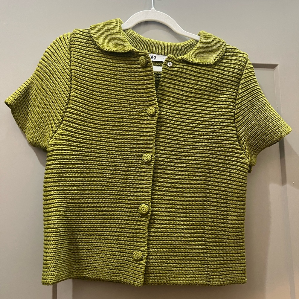 Zara Olive Knit Cardigan